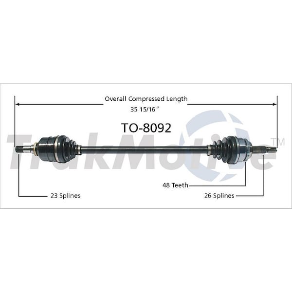 Surtrack Axle Cv Axle Shaft, To-8092 TO-8092 - main